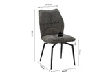Chaises de Salle à Manger Pivotante LYARA en Tissu - 45,5 x 60 cm