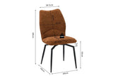 Chaises de Salle à Manger Pivotante LYARA en Tissu - 45,5 x 60 cm