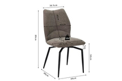 Chaises de Salle à Manger Pivotante LYARA en Tissu - 45,5 x 60 cm