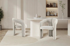 Chaises de Salle à Manger avec Accoudoirs BEJAYA en Tissu - 63 x 62 cm
