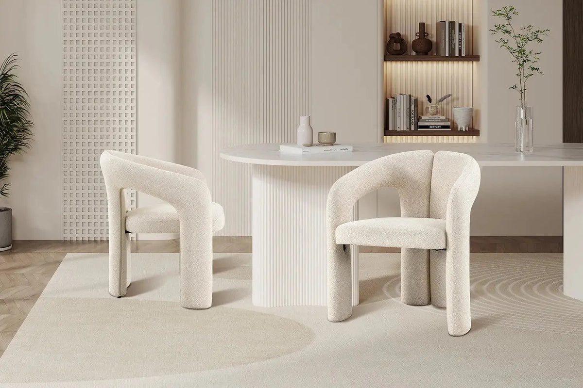 Chaises de Salle à Manger avec Accoudoirs BEJAYA en Tissu - 63 x 62 cm