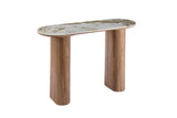 Console AVORA avec Plateau en Pierre Brillante Beige - 120 x 40 cm
