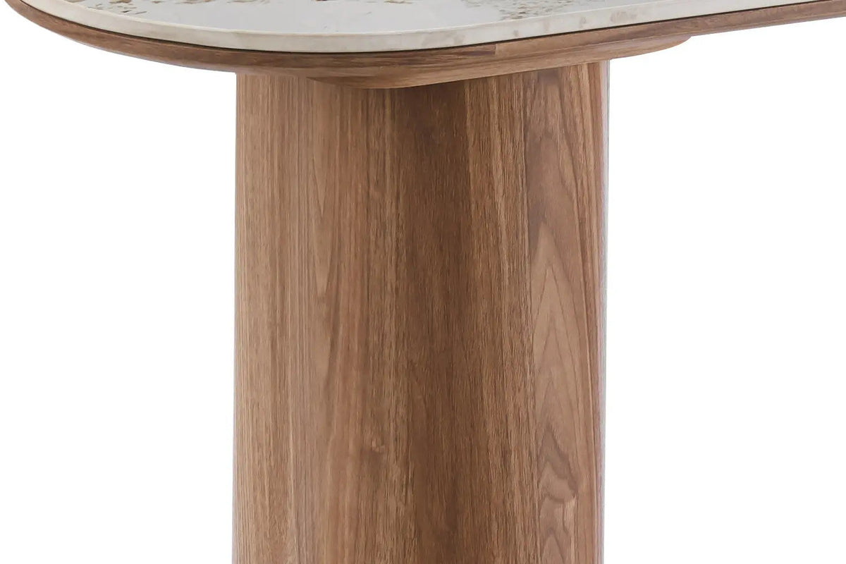 Console AVORA avec Plateau en Pierre Brillante Beige - 120 x 40 cm