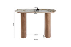 Console AVORA avec Plateau en Pierre Brillante Beige - 120 x 40 cm