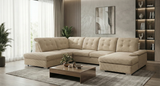 LOUNA XL- Canapé panoramique convertible avec coffre de rangement – 340 x 220 x 180cm