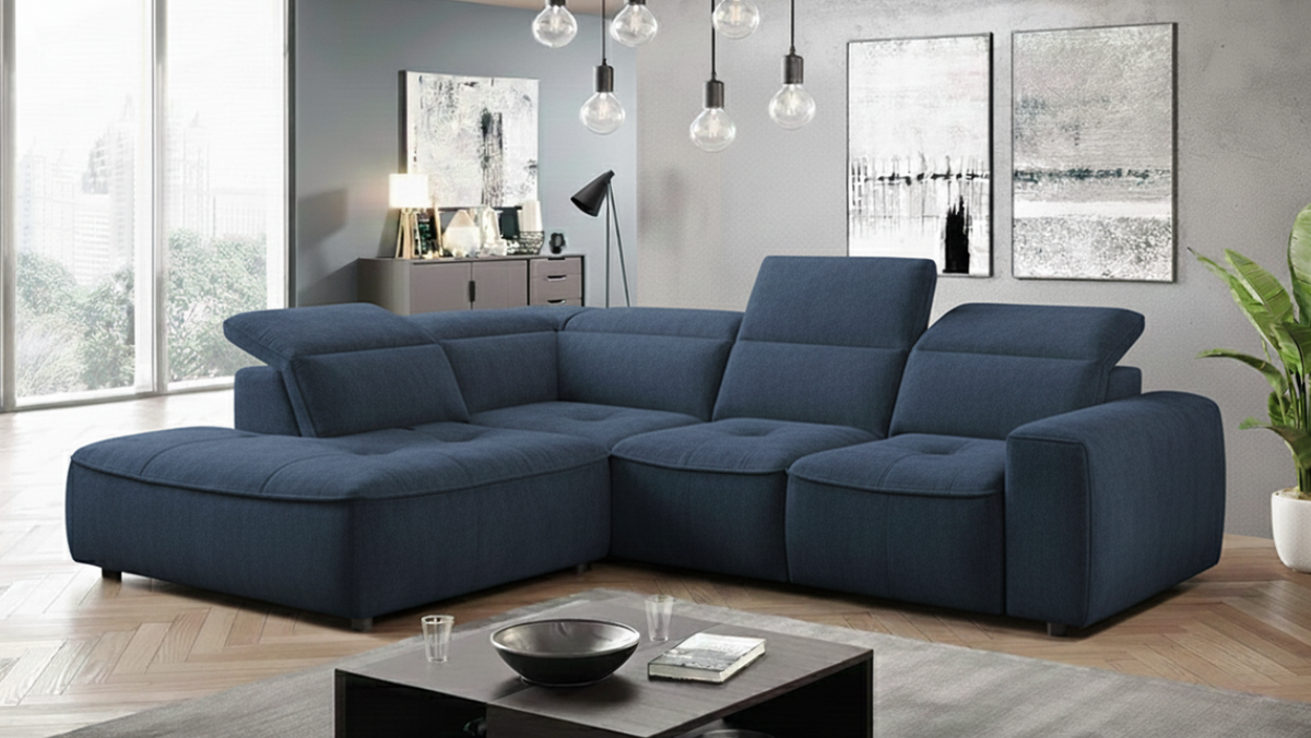 COLTON L  - Assise électrique coulissante + coffre de rangement - 296 x 227cm