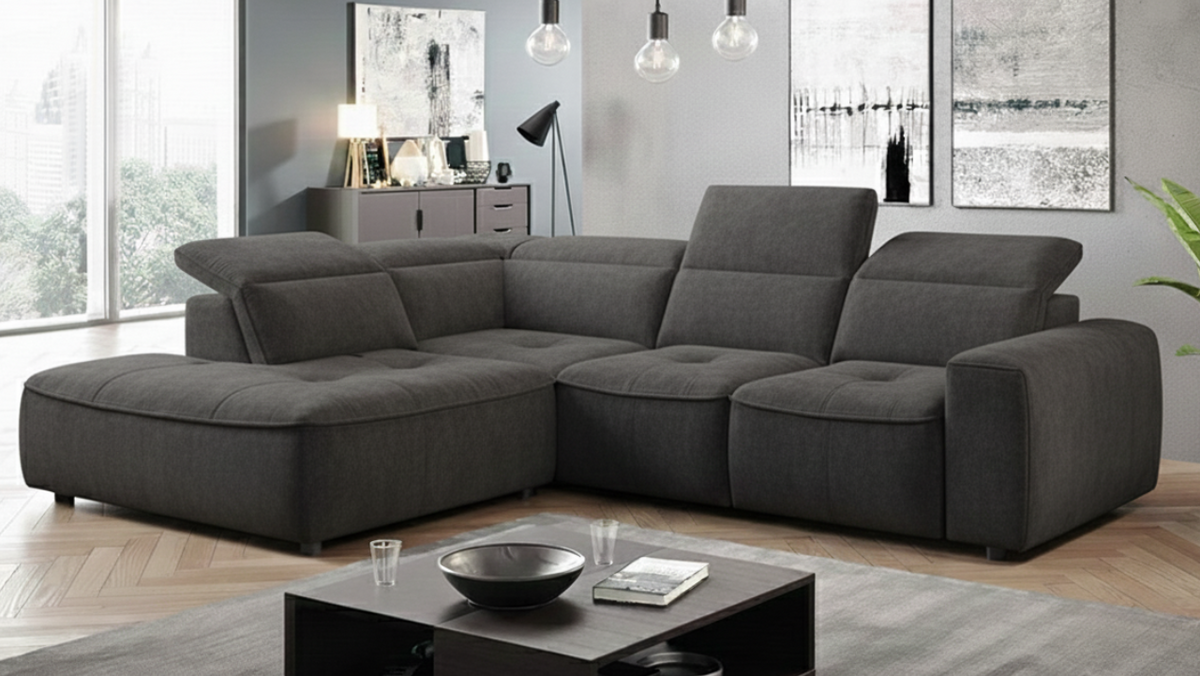 COLTON L  - Assise électrique coulissante + coffre de rangement - 296 x 227cm