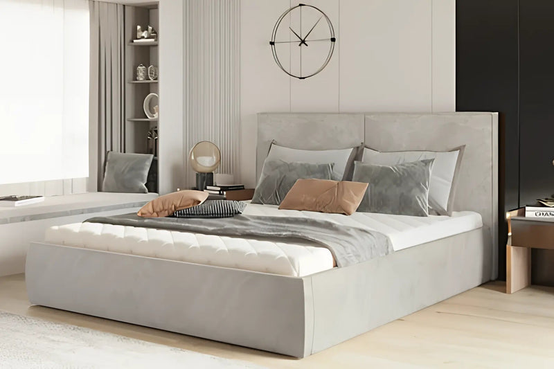 ROSALBA – Lit coffre et sa tête de lit capitonnée – 140, 160 ou 180 x 200 cm