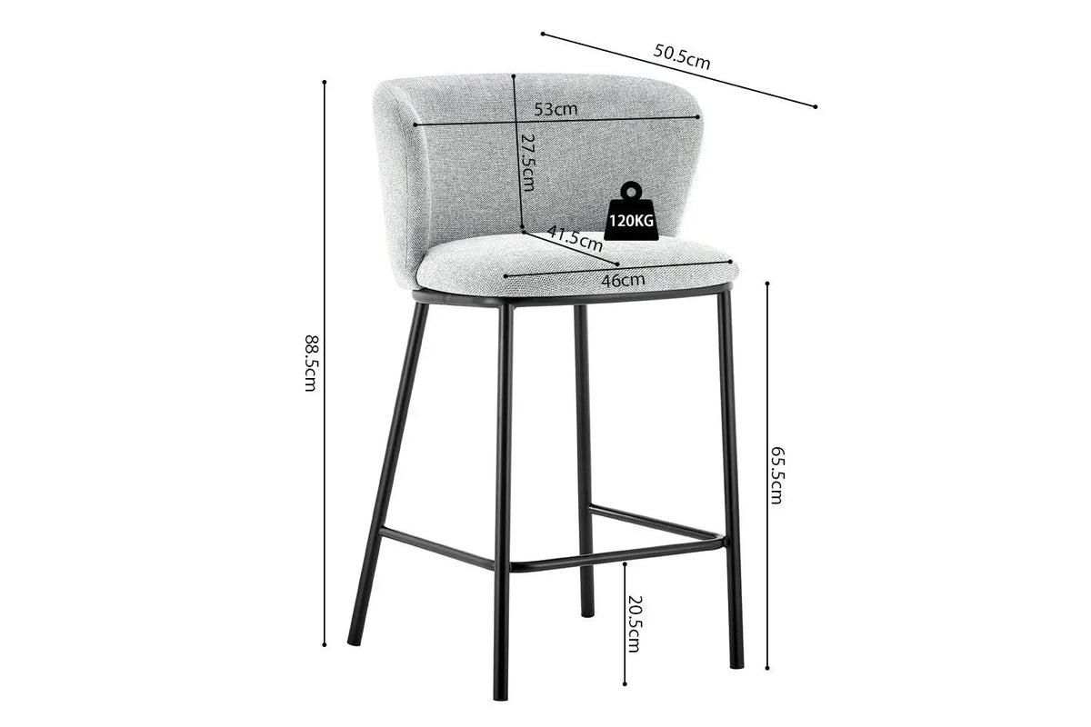 Chaises de Bar ARTHURO - 53 x 50,5 cm