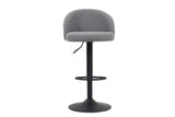 Tabourets de Bar AYDA en Tissu Bouclé Gris Clair - 49 x 46 cm