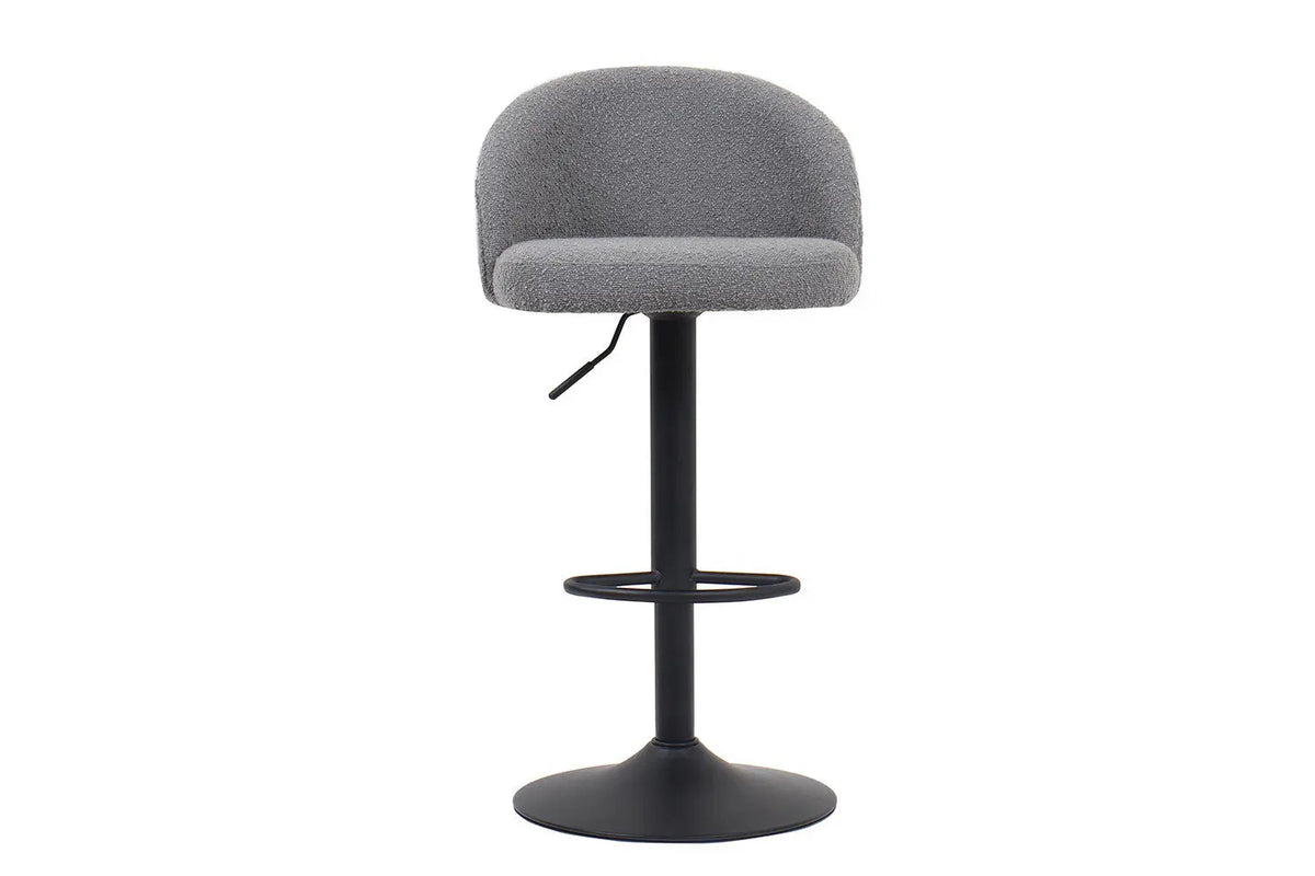 Tabourets de Bar AYDA en Tissu Bouclé Gris Clair - 49 x 46 cm