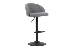 Tabourets de Bar AYDA en Tissu Bouclé Gris Clair - 49 x 46 cm