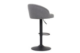 Tabourets de Bar AYDA en Tissu Bouclé Gris Clair - 49 x 46 cm