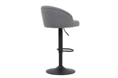 Tabourets de Bar AYDA en Tissu Bouclé Gris Clair - 49 x 46 cm
