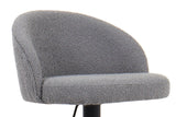 Tabourets de Bar AYDA en Tissu Bouclé Gris Clair - 49 x 46 cm