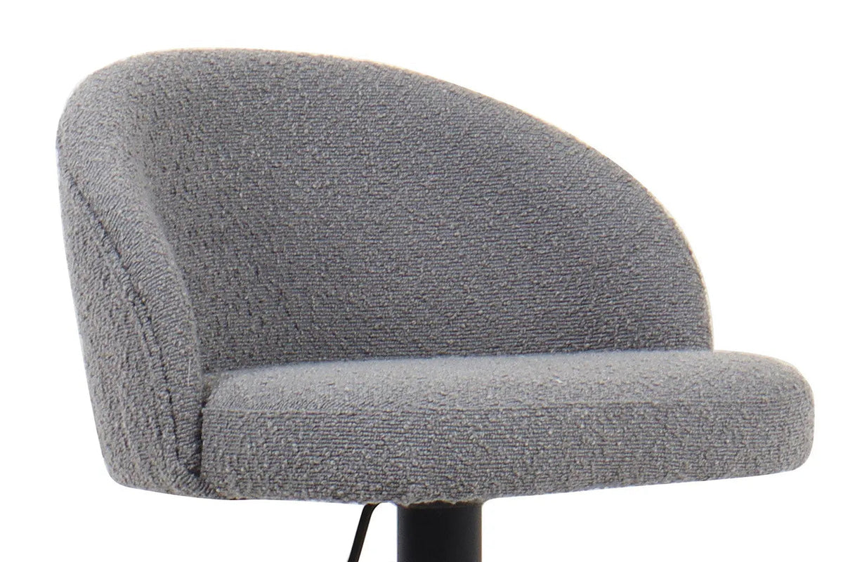Tabourets de Bar AYDA en Tissu Bouclé Gris Clair - 49 x 46 cm
