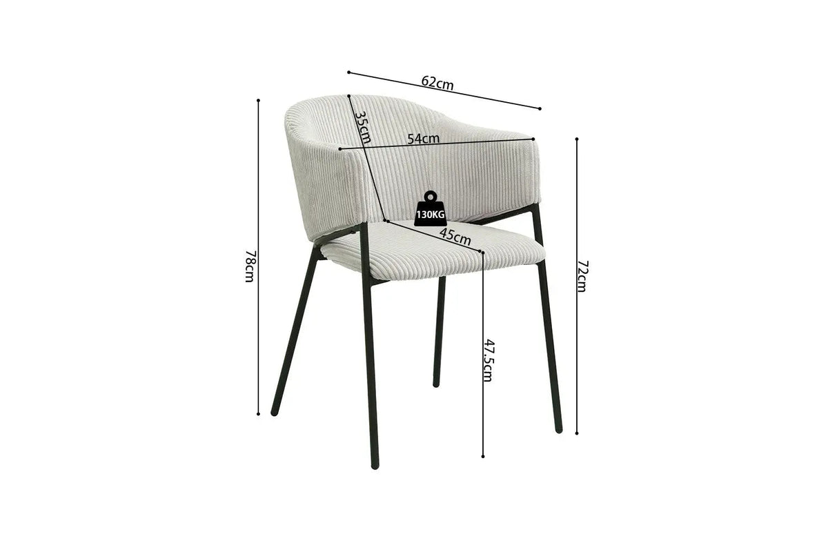 Chaise de salle à manger HINAYA en Tissu - 54 x 62 cm