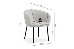 Chaises de Salle à Manger SAVINA avec Accoudoirs - 57 x 62 cm