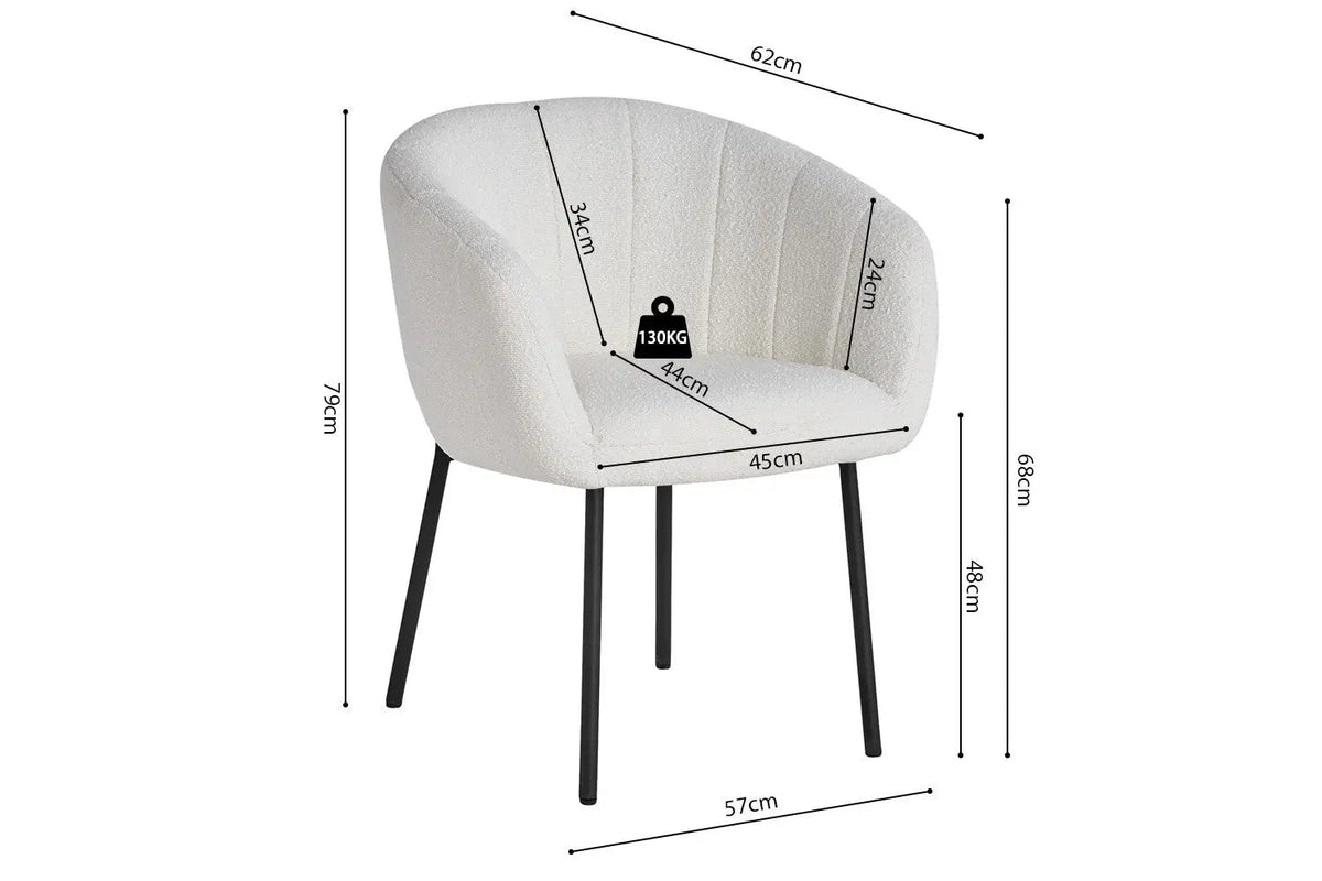 Chaises de Salle à Manger SAVINA avec Accoudoirs - 57 x 62 cm