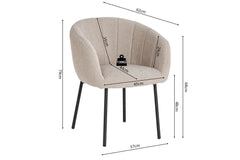 Chaises de Salle à Manger SAVINA avec Accoudoirs - 57 x 62 cm
