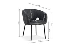 Chaises de Salle à Manger SAVINA avec Accoudoirs - 57 x 62 cm