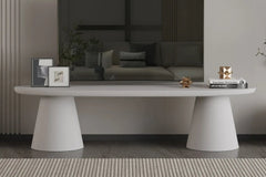 Meuble TV Effet Ciment Ecru TAVINA pour votre salon - 160 cm