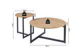 POLA – Set de 2 Tables Basses Effet Chêne Vieilli
