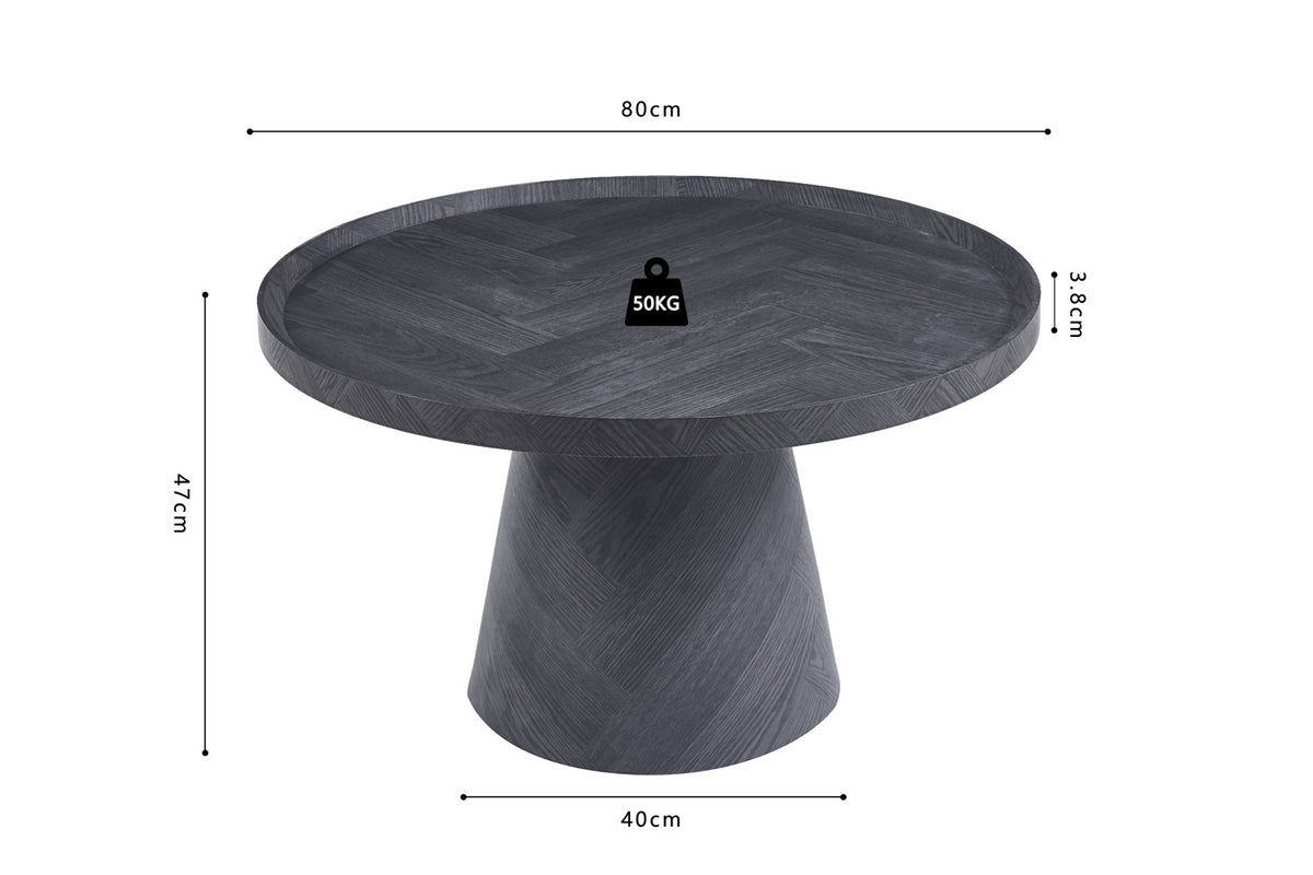 MANUS – Table Basse Gris Foncé – 80 cm