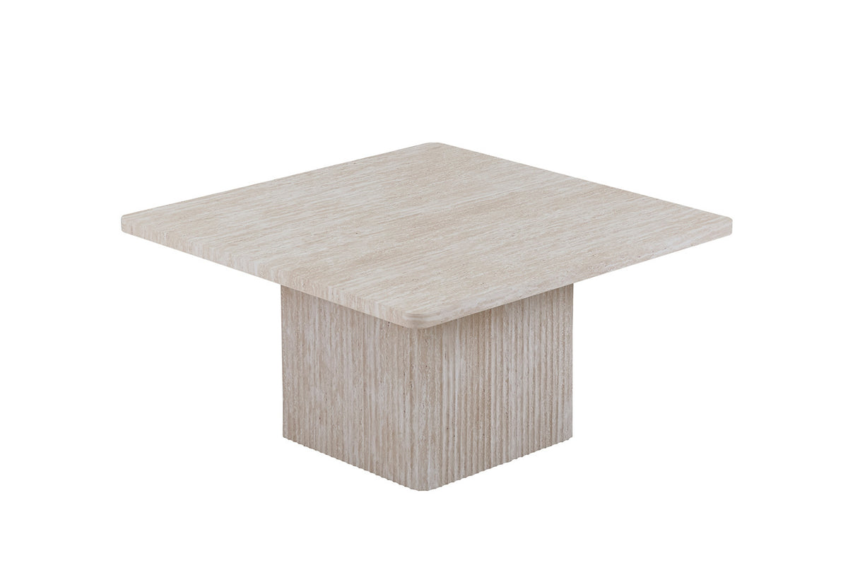 BOBBY – Set de 2 Tables Basses Effet Travertin Beige