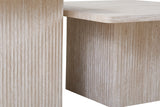 BOBBY – Set de 2 Tables Basses Effet Travertin Beige