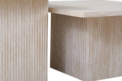 BOBBY – Set de 2 Tables Basses Effet Travertin Beige