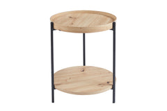 DALINA – Table Basse Effet Chêne Vieilli – 45 cm
