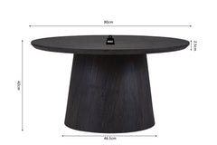 MIKLOS – Table Basse Ronde Décor Brun foncé – 80 cm