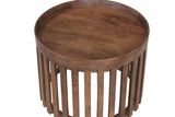 NOAH – Set de 2 Tables Basses Ronde en Bois de manguier Brun Clair