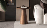 JULES – Table Basse Ronde en Bois de Manguier Brun clair – 45 x 50 cm