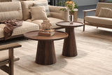 JULES – Table Basse Ronde en Bois de Manguier Brun clair – 65 x 40 cm