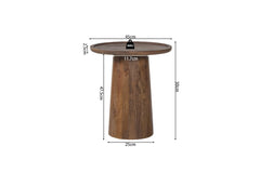 JULES – Table Basse Ronde en Bois de Manguier Brun clair – 45 x 50 cm