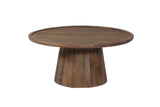 JULES – Table Basse Ronde en Bois de Manguier Brun clair – 80 x 36 cm