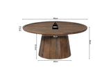 JULES – Table Basse Ronde en Bois de Manguier Brun clair – 80 x 36 cm