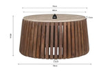LUUK – Table basse ronde en bois de manguier effet travertin – 70 cm