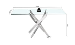 LASI – Table à manger en verre – 160 cm