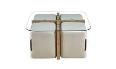 SHANA – Table Basse Effet Chêne Vieilli – 90 x 90 cm
