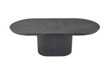 LAGOS – Table Extensible Ovale Effet Brun Foncé – 180-220 cm