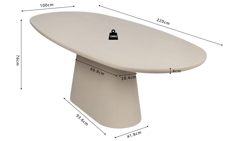 TAVIRA – Table à manger Ovale – 220 cm
