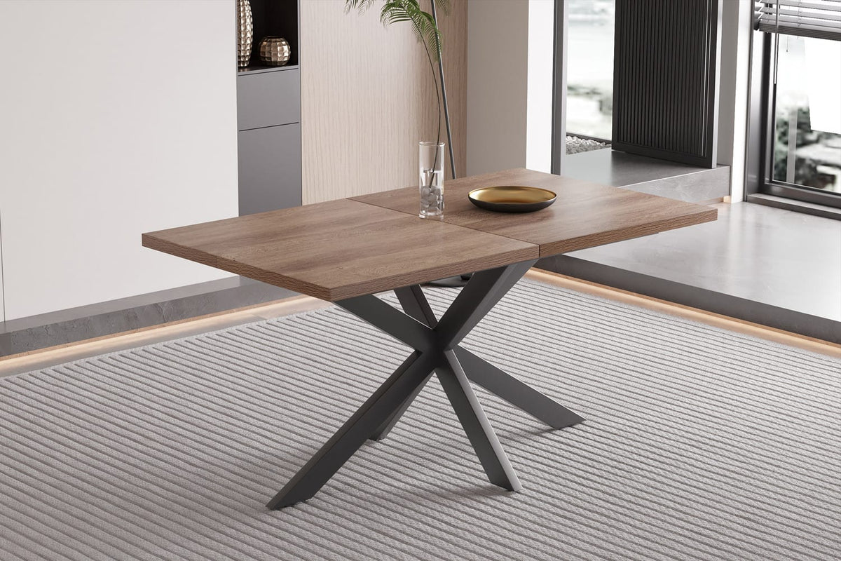 KOS – Table à Manger Extensible Décor Brun foncé – 160 à 200 cm