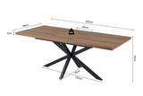 KOS – Table à Manger Extensible Décor Brun foncé – 160 à 200 cm