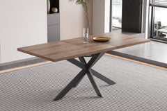 KOS – Table à Manger Extensible Décor Brun foncé – 160 à 200 cm