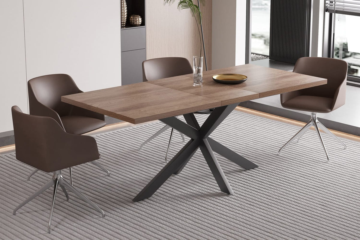 KOS – Table à Manger Extensible Décor Brun foncé – 160 à 200 cm