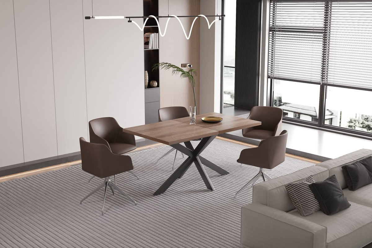 KOS – Table à Manger Extensible Décor Brun foncé – 160 à 200 cm