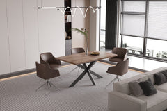 KOS – Table à Manger Extensible Décor Brun foncé – 160 à 200 cm
